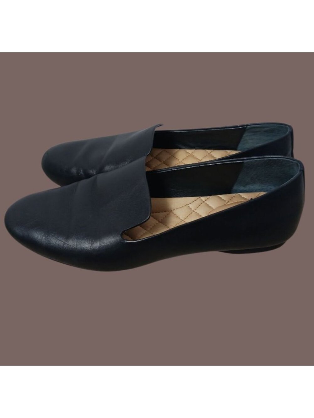 Birdies Black Leather Quilted Insole Slip On Loafers Womens Size 8 - Picture 6 of 11